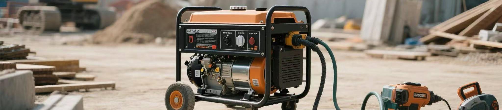 Portable Diesel Generator for Outdoor Applications Portable diesel generator powering equipment at an outdoor construction site
