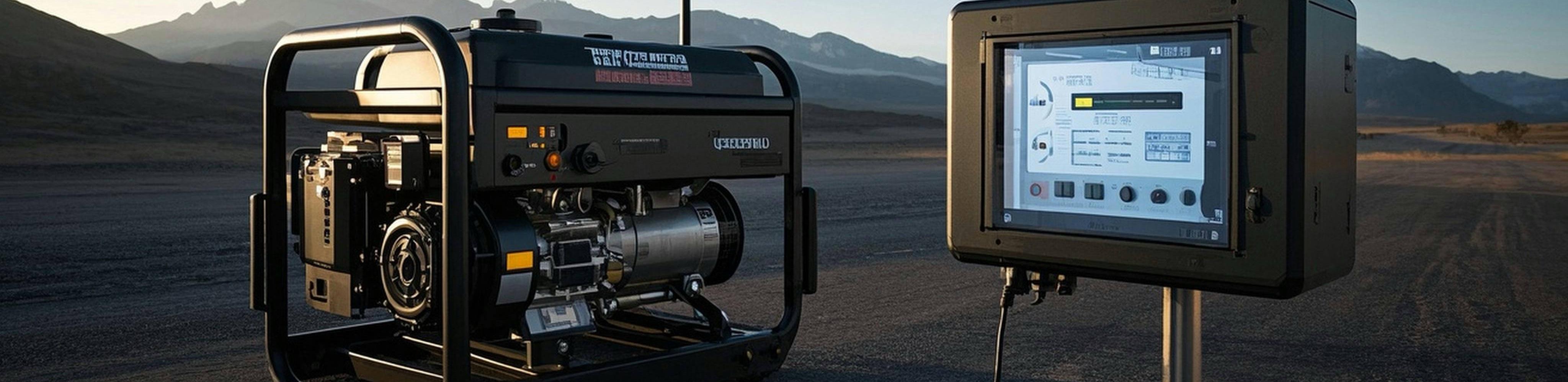 Remote-controlled diesel generator in smart infrastructure Diesel generator with connected remote monitoring panel