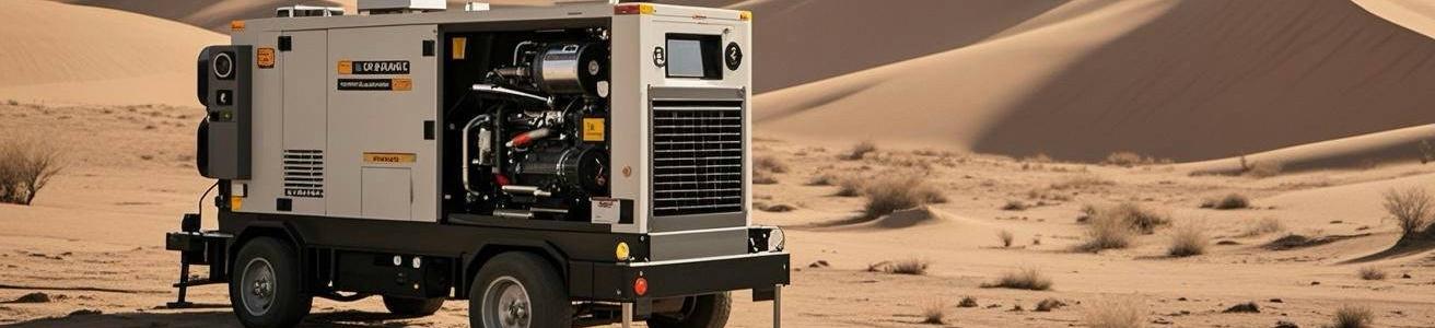 Portable generator ensuring stable power in harsh environments Mobile diesel generator operating in extreme desert conditions