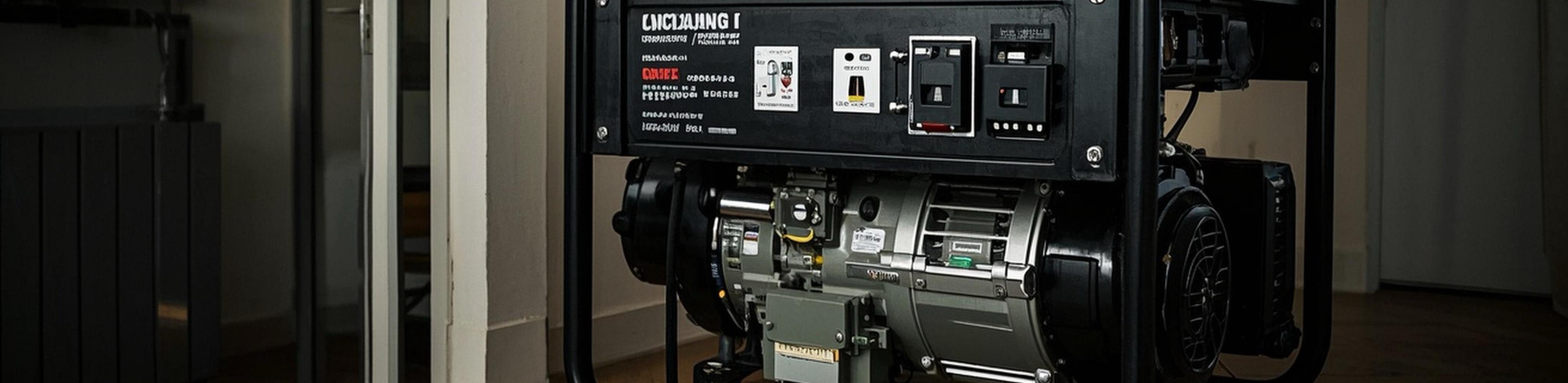 Diesel Generator and Transfer Switch Installation Diesel generator connected to a transfer switch in a home electrical setup