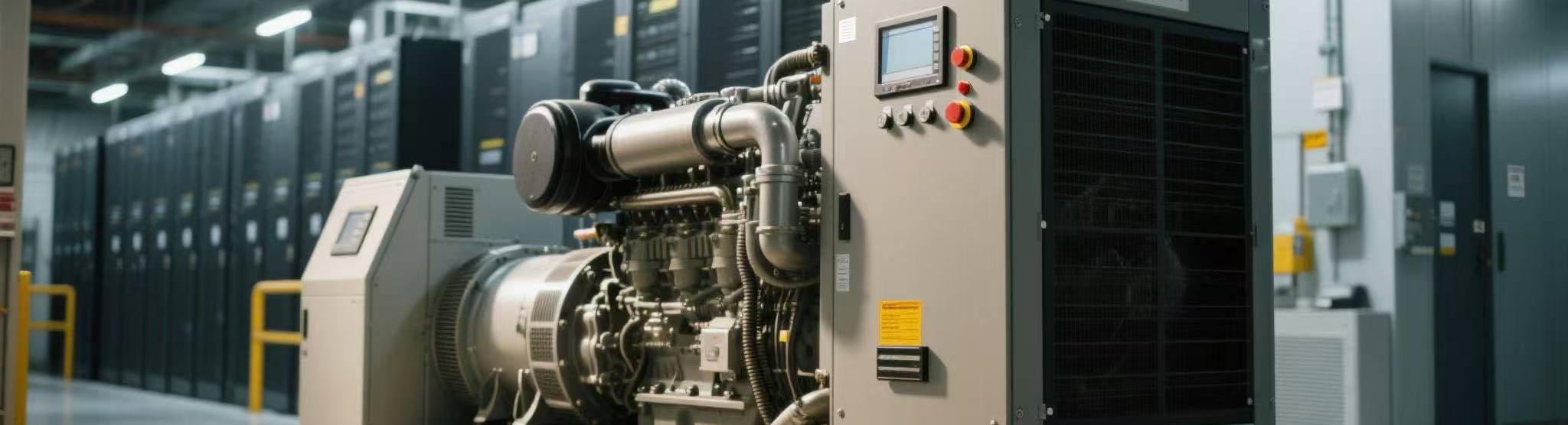 Industrial High-Capacity Diesel Generator in Action High-capacity diesel generator operating in an industrial facility