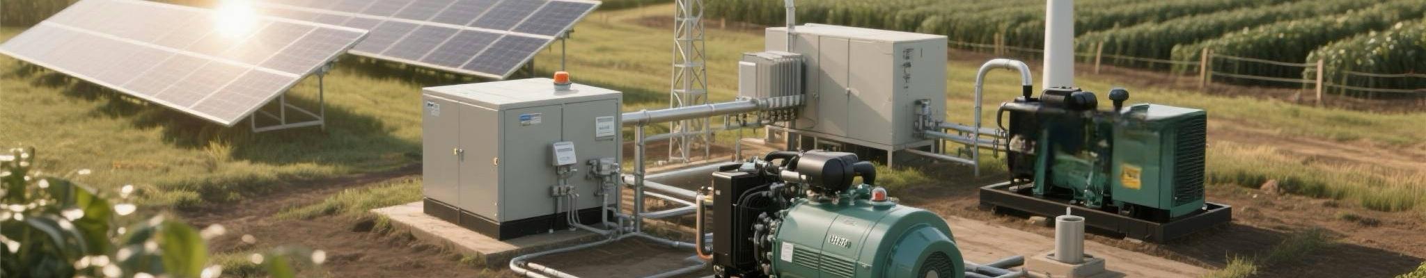 Hybrid Diesel and Solar Power System for Agriculture Hybrid power system combining diesel generator and solar energy in a farm