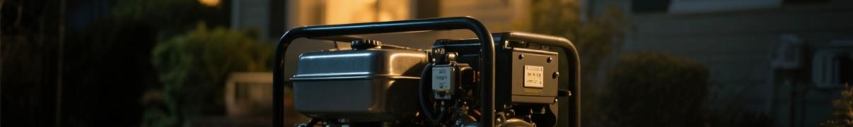 Diesel generator powering a home during a power outage