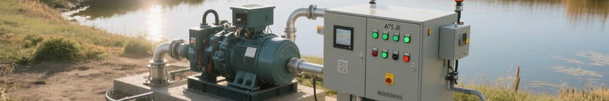 ATS control panel and diesel generator setup for automatic irrigation start