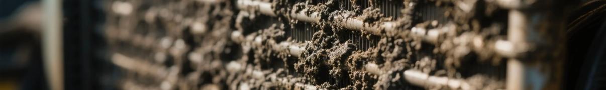 Close-up of diesel generator components damaged by extreme heat