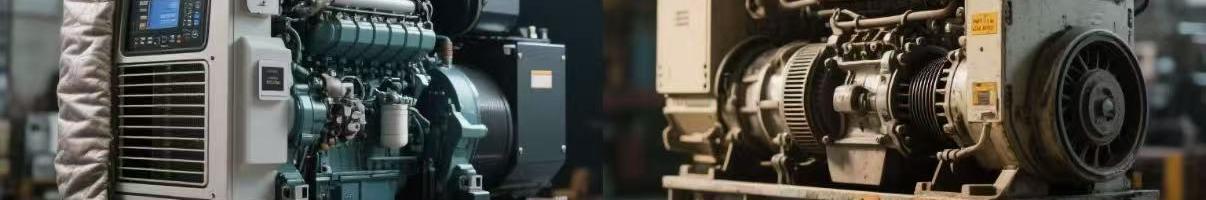 Visual comparison between new and refurbished diesel generators