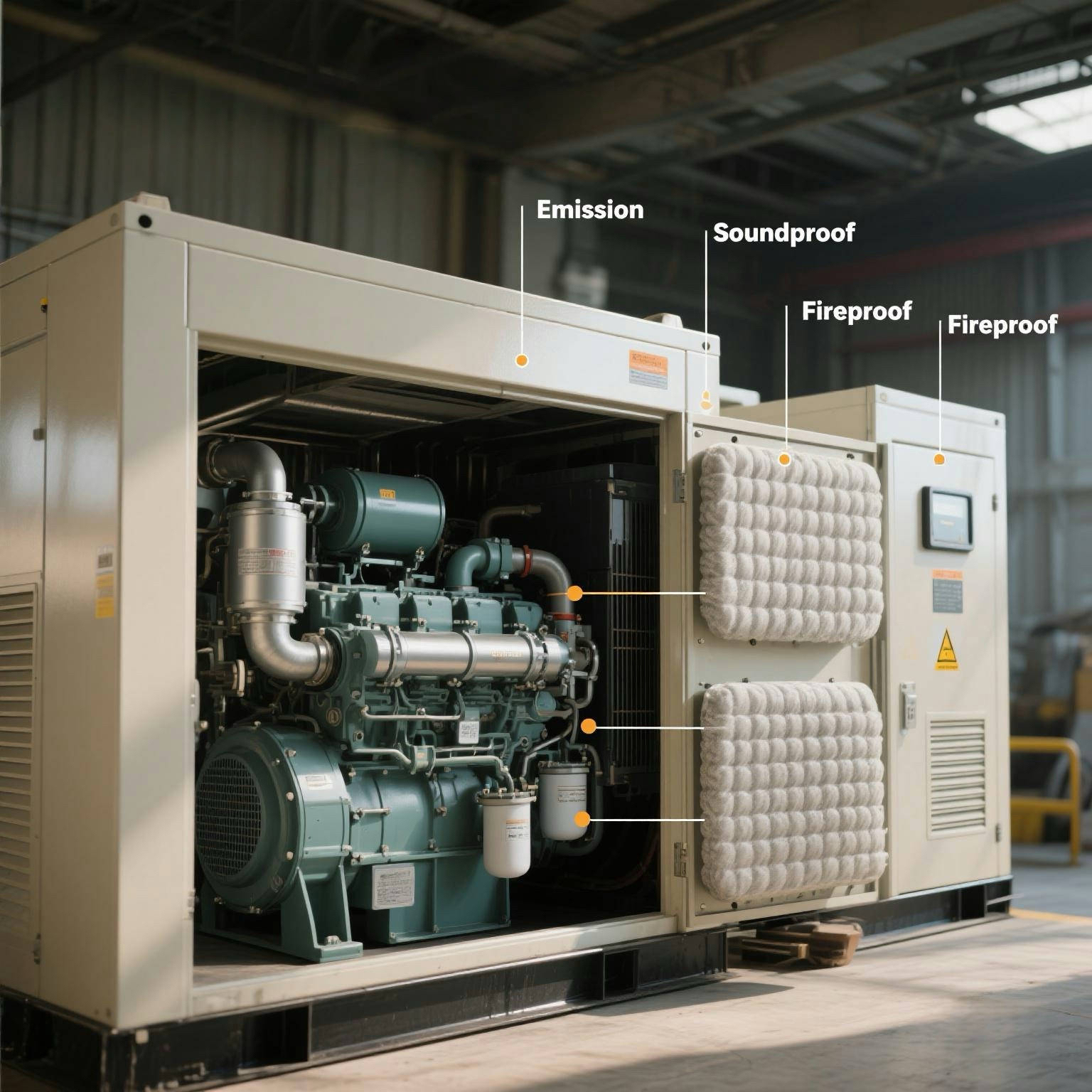 Diagram of a compliant industrial diesel generator design structure