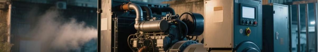 Diesel generator operating near residential buildings at night