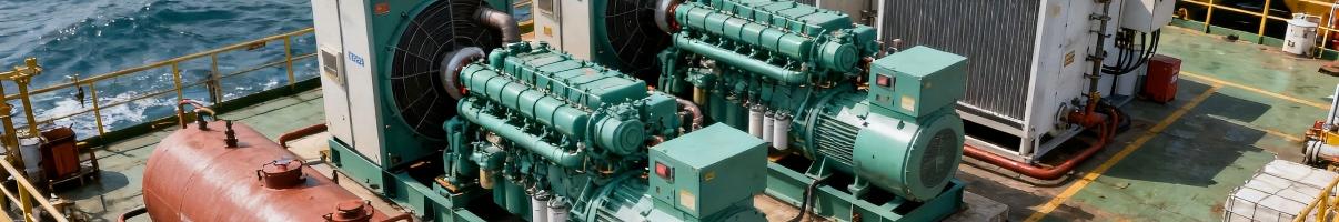 Overview of diesel generator installation on offshore platform