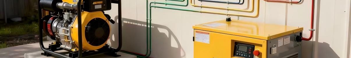 Diagram showing automatic transfer switch connection between generator and main panel