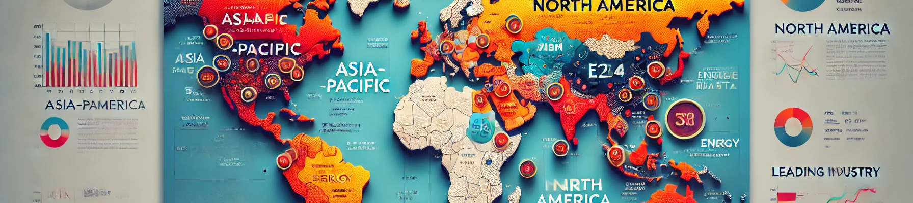 World map highlighting diesel generator market hotspots with growth rates in Asia-Pacific, North America, and the Middle East