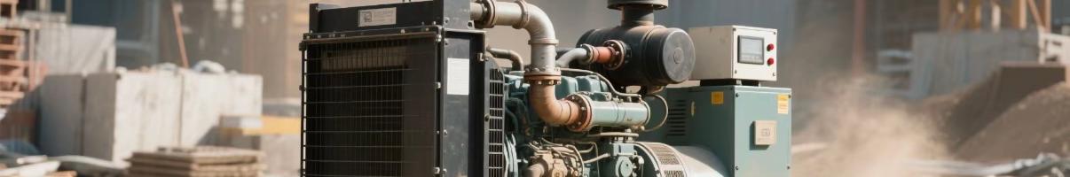 Diesel generator set operating in an industrial setting