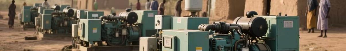 Diesel generators powering a remote community site in Africa