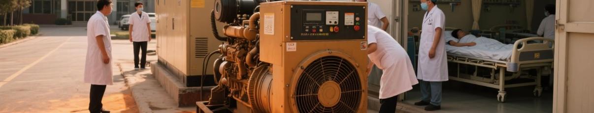 Diesel generator started during blackout in residential or hospital emergency scenario