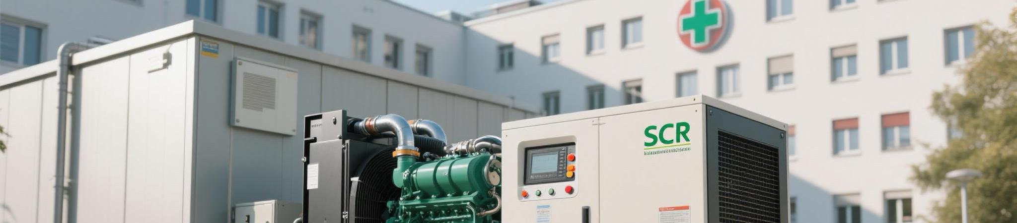 Modern diesel generator with SCR system installed in urban Europe