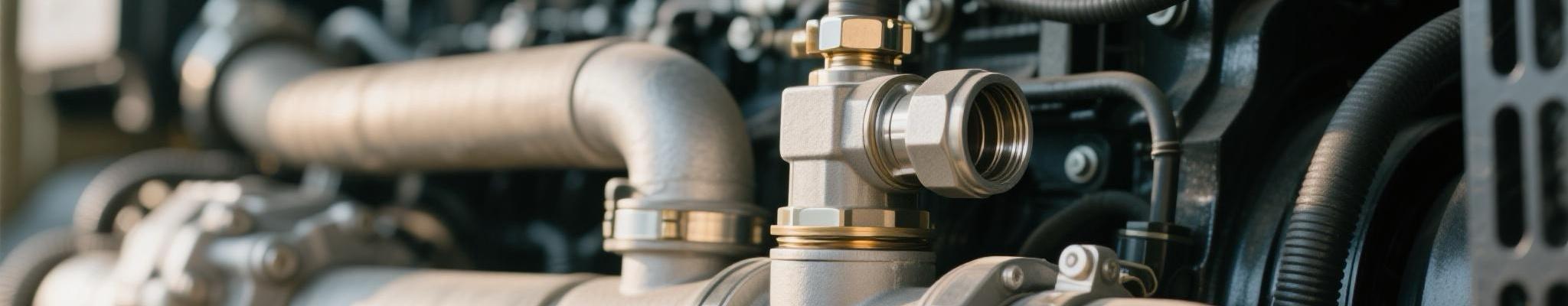 Close-up of EGR valve connected to diesel generator intake system