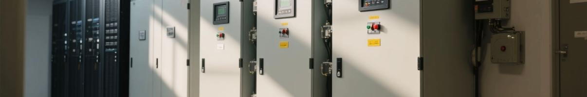UPS and diesel generator ATS switch cabinet installed side by side in building power room