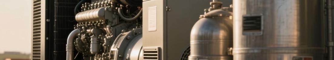 Modular diesel generator and fuel tank at remote construction site