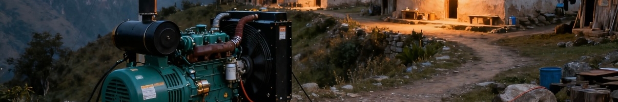 Diesel generator providing power in remote off-grid mountain area