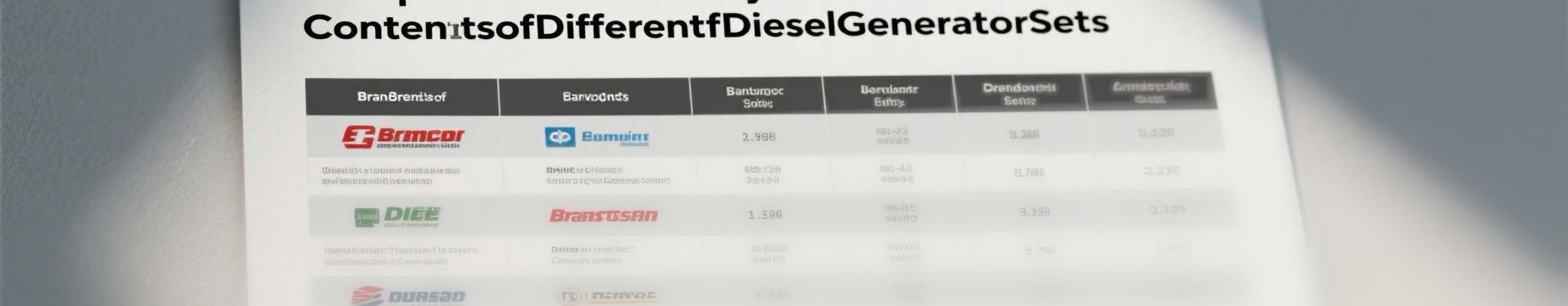 Comparison chart of diesel generator warranty and service plans
