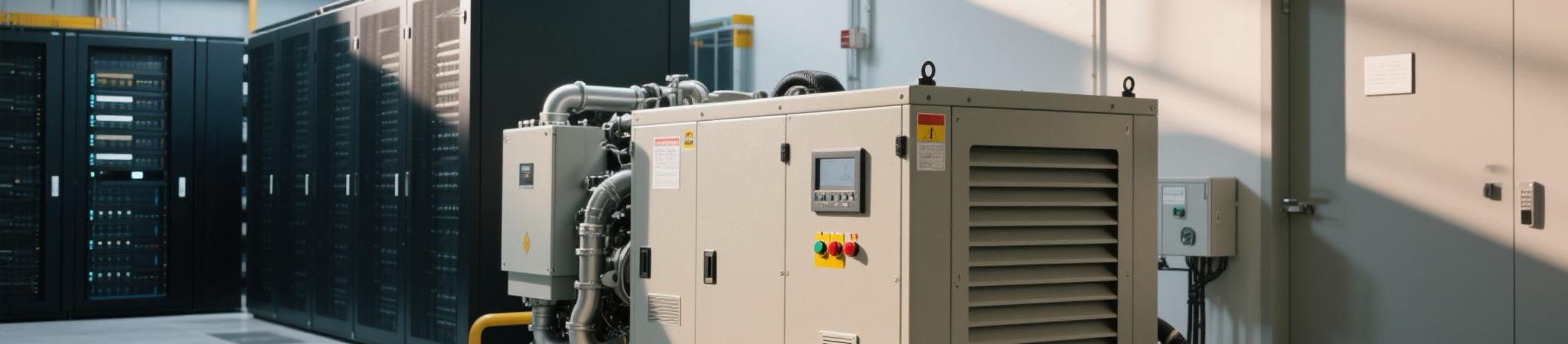 Silent diesel generator installed behind a hospital in Europe