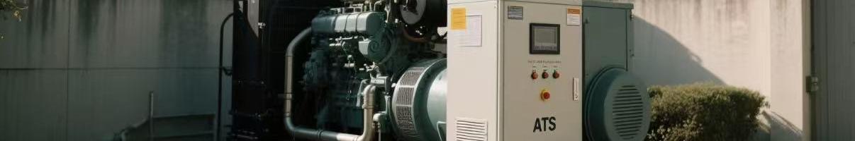 Mid-power diesel generator with ATS panel installed at a building site
