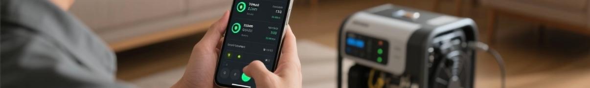 Smartphone controlling diesel generator remotely in home backup setup