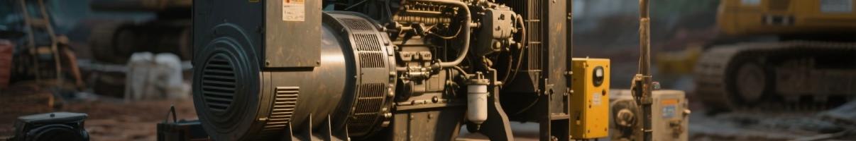Máy phát điện diesel cung cấp năng lượng cho ánh sáng và thiết bị tại Công trường xây dựng Đông Nam Á