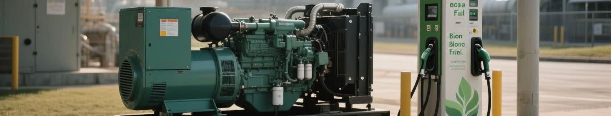 Diesel generator refueled with sustainable biofuel at industrial site