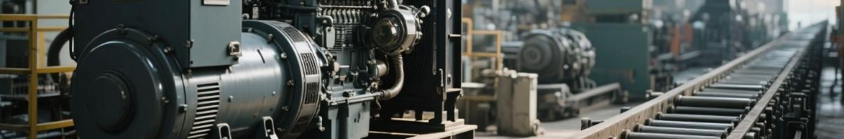 Diesel generator operating in sync with production line in industrial facility