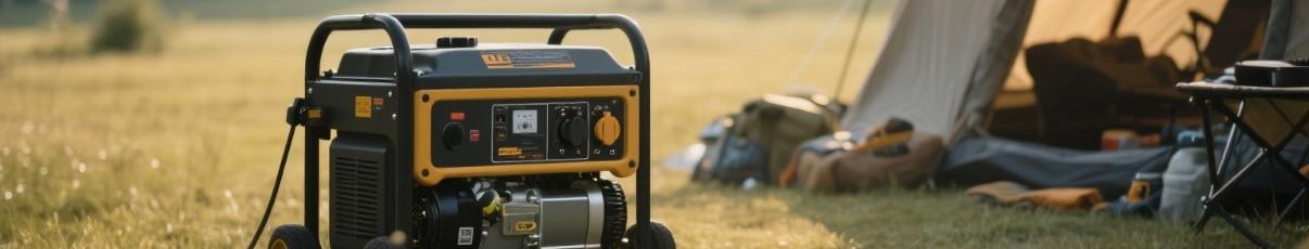 Portable Diesel Generator in Use Portable diesel generator running outdoor camping or in home garage