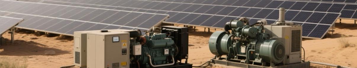 Hybrid solar and diesel microgrid in a desert remote site