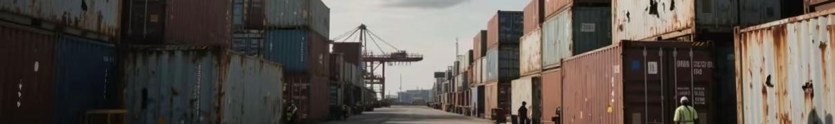 Container congestion at a global port during supply chain crisis