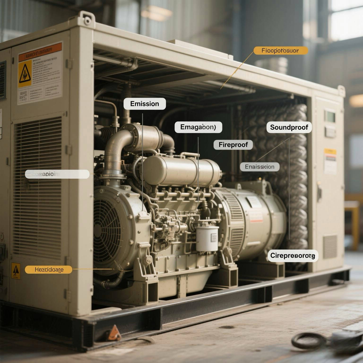 Diagram of a compliant industrial diesel generator design structure