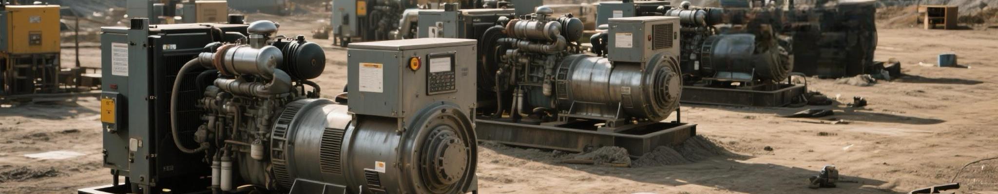 Diesel generators powering heavy machinery at a remote mining site