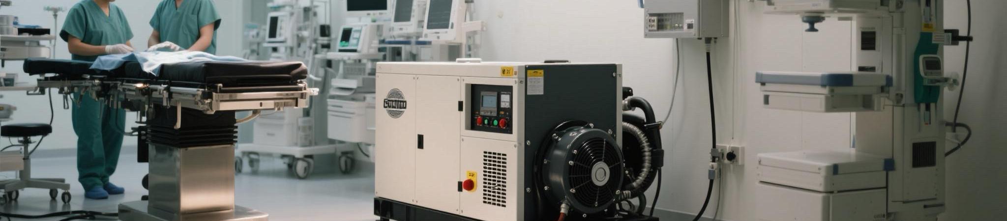 Diesel generator powering hospital operating room during power outage