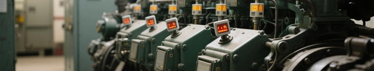 Vibration and temperature sensors installed on a diesel generator for AI monitoring