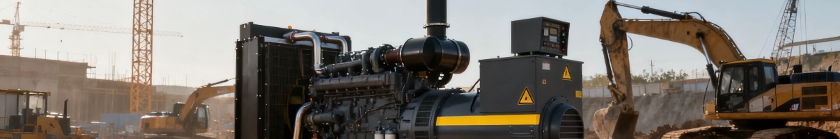 Diesel generator providing power for urban construction site