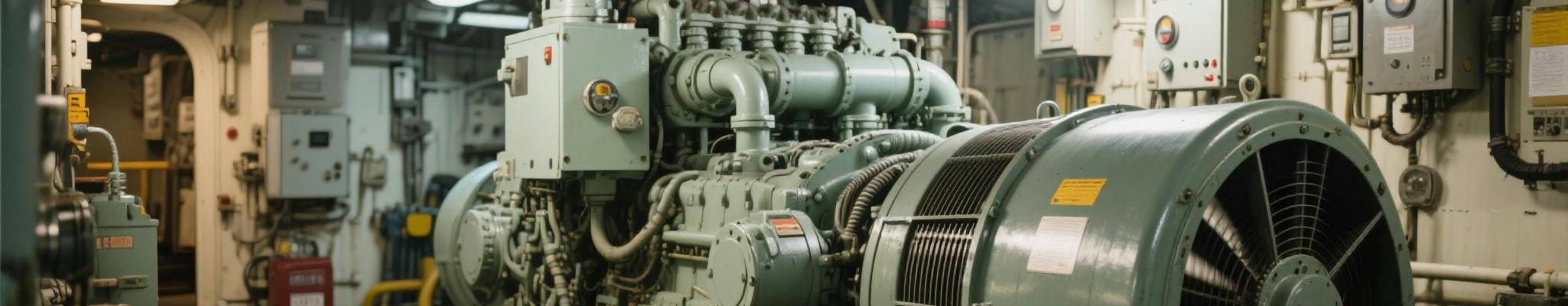 Diesel generators operating in a marine vessel engine room
