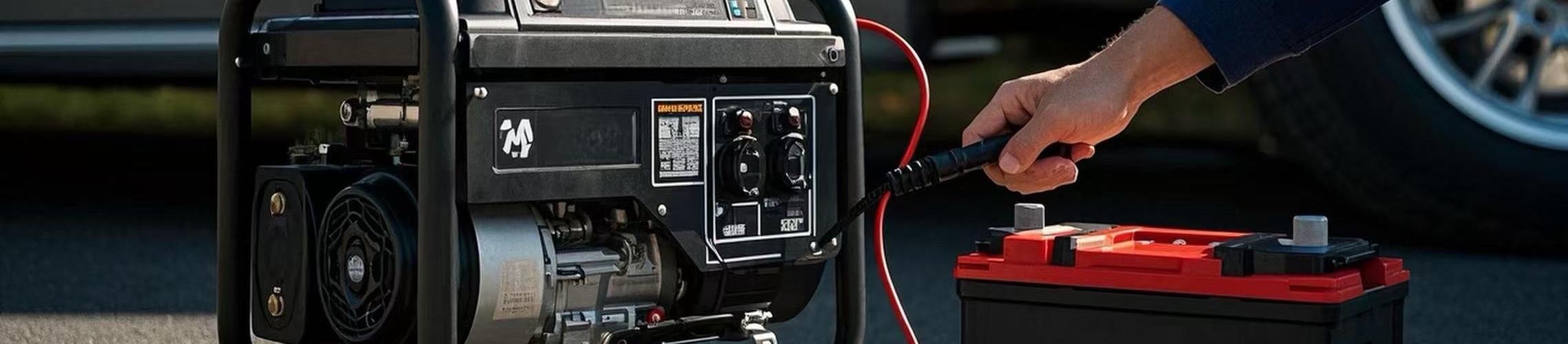 How to connect a car battery to a portable diesel generator for emergency starting
