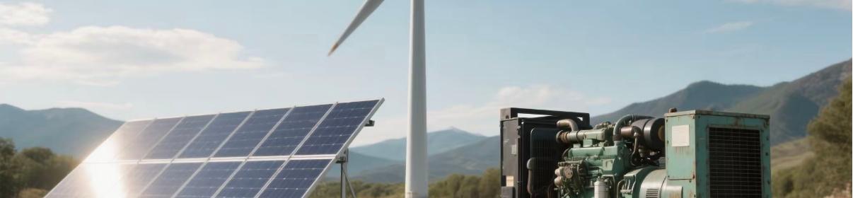 Comparison between renewable energy sources and traditional diesel generators