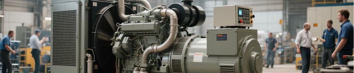 Diesel generator in a European factory test run