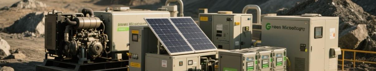 Hybrid microgrid with diesel generator, solar panels, and battery storage