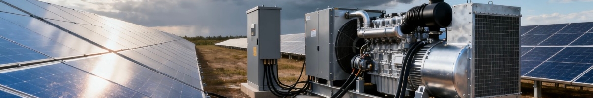 Hybrid energy system with diesel generator, solar, and wind power