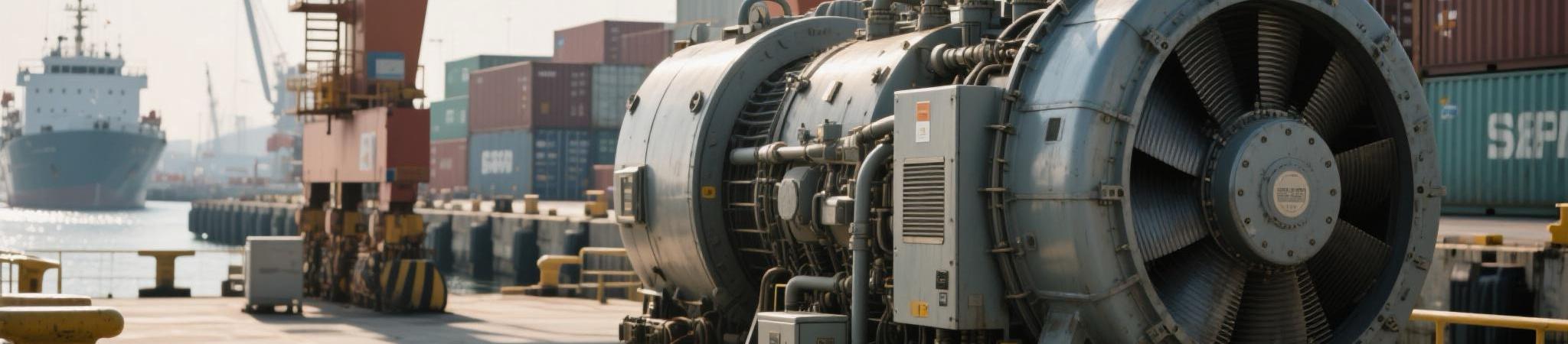 High-power diesel generator in an industrial setting