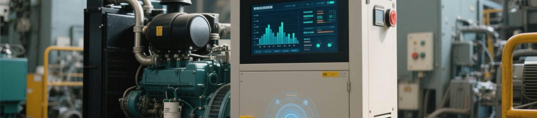 Diesel generator with IoT monitoring system in an industrial setting