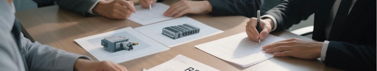 Procurement team reviewing RFQ and purchase contract for diesel generator