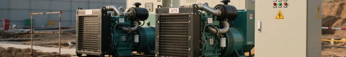 Parallel diesel generators with ATS cabinet installed on a construction site