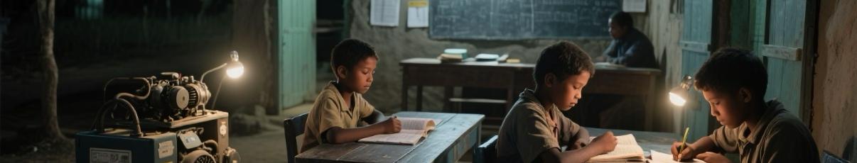 A remote community school powered by a diesel generator