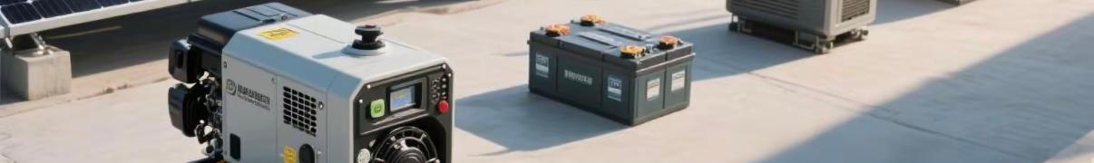 Hybrid diesel generator system with solar panels and lithium battery